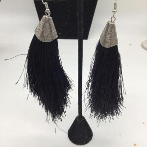 Photo of Black tassel earrings