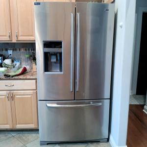 Photo of LOT 146: Maytag French Door Stainless Steel Refrigerator 26 Cu Ft MFT2673BEM10