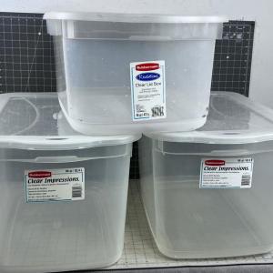 Photo of Rubbermaid CLEAR Tubs (3) 