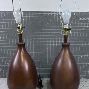 Photo of Pair of Table Lamps Bronze COLOR Ceramic