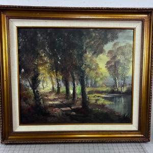 Photo of Oil on Canvas Titled Covered Road J. Wouters