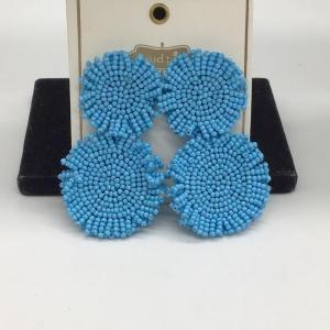 Photo of Beaded circle blue earrings Mudpie design