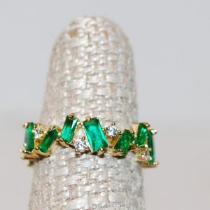 Photo of Size 6¼ Assorted Sized Emerald-Cut Green Stones Ring Infinity-Styled Band with 