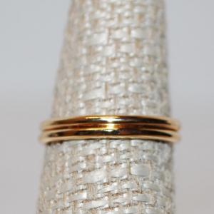 Photo of Size 6¾ Set of 2 Thin Classic Rings on Gold Tone Bands (1.8g)