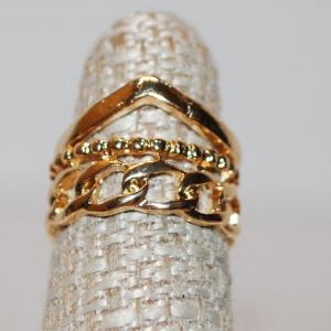 Photo of Size 5 & 6 Set of 2 Stackable/Individual Rings on Gold Tone Bands (3.5g)