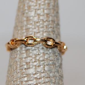 Photo of Size 6½ Gold Tone Spaced-Chain Link Style Ring (1.4g)