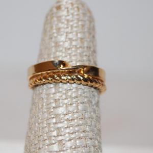 Photo of Size 7 & 8½ Set of 2 Rings with Open Bands in Gold Tone Color (2.8g)
