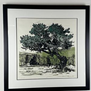 Photo of Sherrie York - “Pinon Pine” - Linocut