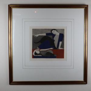 Photo of Will Barnet, Artist Proof “Blue Robe” Lithograph