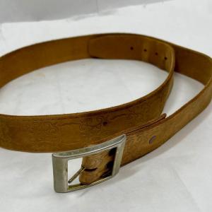 Photo of Vintage Leather Belt with Brass Buckle