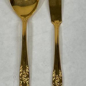 Photo of Gold Tone fork and serving knife