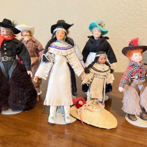Photo of Miniature dolls Native American & Cowboy