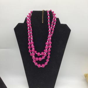 Photo of Three layers pink beaded necklace