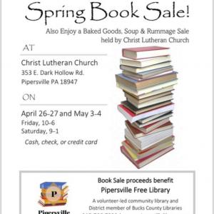 Photo of PIPERSVILLE FREE LIBRARY SPRING BOOK SALE & RUMMAGE SALE