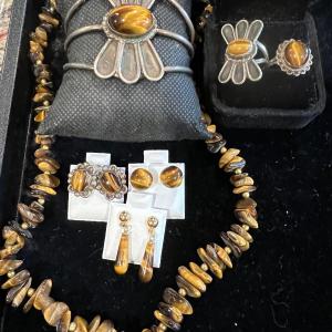 Photo of Tigers Eye and Mixed Silver Lot