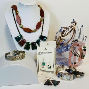 Photo of Lot 218: Fashion Jewelry Collection: Tricolor Bracelets, Nickel Silver Bracelet,