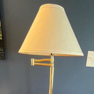 Photo of Vintage Swing Arm Brass Floor Lamp