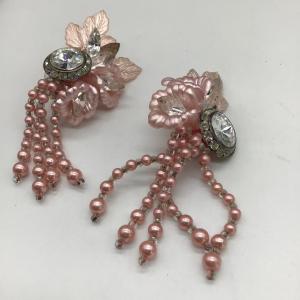 Photo of Pink dangle vintage clip on earrings
