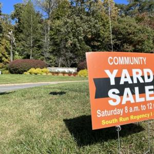 Photo of Community yard sale, many families participating, two sides of neighborhood!