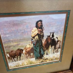 Photo of Howard Terpning Lithograph Signed Limited 131/1250 Shepherd of the Plains