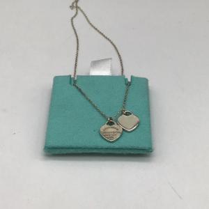 Photo of Genuine 925 Tiffany Double Heart Tag Pendant and Tiffany Chain