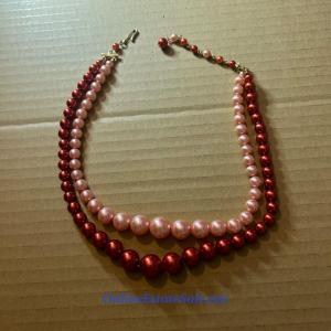 Photo of RED AND PINK PEARL NECKLACE