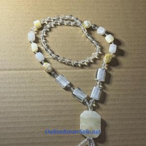 Photo of WHITE AND YELLOW BEADED NECKLACE