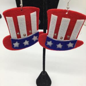 Photo of Light up fourth of july hat earrings