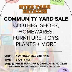 Photo of Hyde Park Estates Community Yard Sale  ( May 4th, 2024 | 8 am - 1 pm )