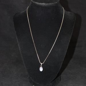 Photo of 925 Sterling Serpentine Chain w/ 925 Mother of Pearl Pendant 18" 3.8g