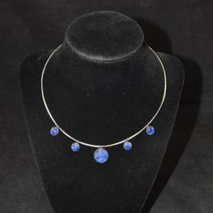 Photo of 925 Sterling and Sodalite Necklace 16"-19" Chain 10.4g