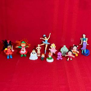 Photo of 2 CABBAGE PATCH KIDS FIGURES, MISS PIGGY, PEBBLES AND SOME MCDONALDS KIDS MEAL T