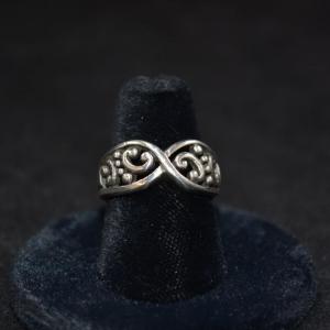 Photo of Heavy 925 Sterling Filigree Ring Size 7 4.4g