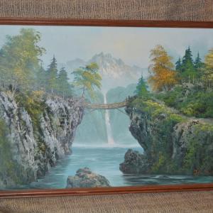 Photo of Original Oil Framed Landscape Art Signed J.I. Yale