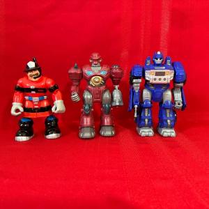 Photo of RESCUE HEROS BILLY BLAZE, CYBOTRONIX WALKING ROBOT AND HAP-P-KID BLUE ROBOT
