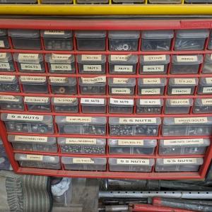 Photo of Large Red Organizer of Misc Bolts, Screws, Nuts,...