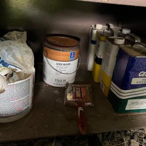 Photo of Cubby of paint/stain and supplies #4