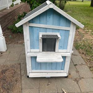 Photo of 2 Story Blue Wood Cat House