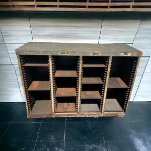 Photo of Antique Heavy Metal Printer Cabinet with metal slats