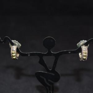 Photo of 925 Sterling Earrings with 14K Gold Accents (Sterling Backs) 4.8g