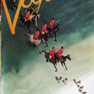 Photo of Original vintage copy of Vogue Magazine Oct 15 1938 Cover art by Jean Pages