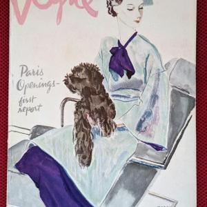 Photo of Original vintage copy of Vogue Magazine March 1, 1935 Cover art by Pierre Mourgu