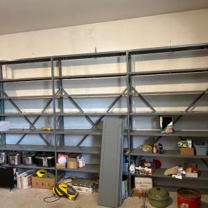 Photo of G7- Hallowell Metal garage shelf (3 sections)- contents not included