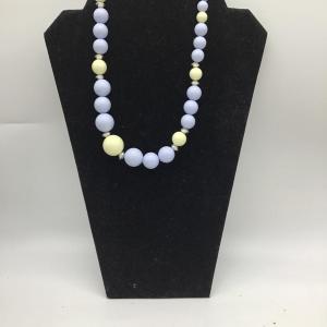 Photo of Blue and creme beaded necklace