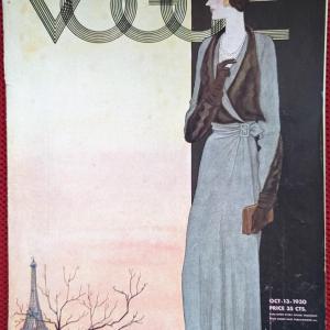 Photo of Original vintage copy of Vogue Magazine Oct 13, 1930 George LePape cover art