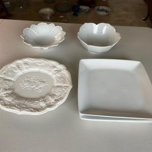 Photo of Lot of White Serving Dishes