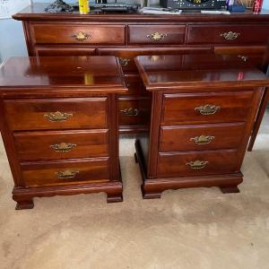 Photo of Pair of Cherry End Tables / Night Stands
