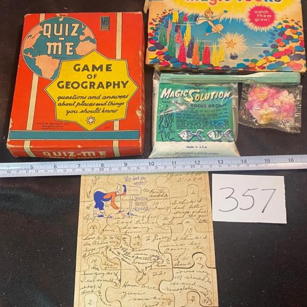 Photo of Vintage Games and Letter Puzzle