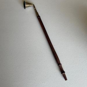 Photo of Antique Brass Candle Snuffer with Wooden Handle