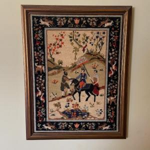Photo of Vintage Persian Tapestry Needlepoint - Framed